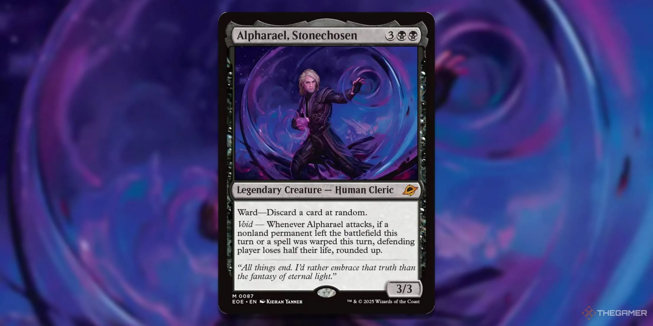Thẻ bài Magic The Gathering Alpharael Stonechosen, Commander đen độc đáo.