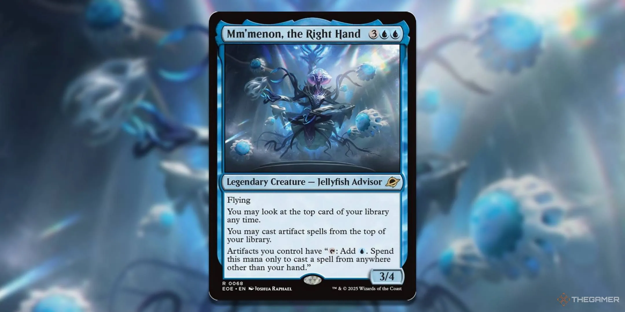 Thẻ bài Magic The Gathering Mm'menon The Right Hand, Commander xanh lam biến artifact thành mana.