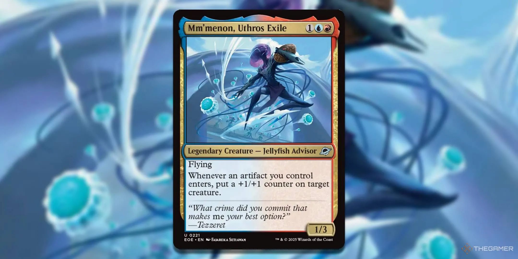 Thẻ bài Magic The Gathering Mm'menon Uthros Exile, Commander artifact Voltron bay lượn.