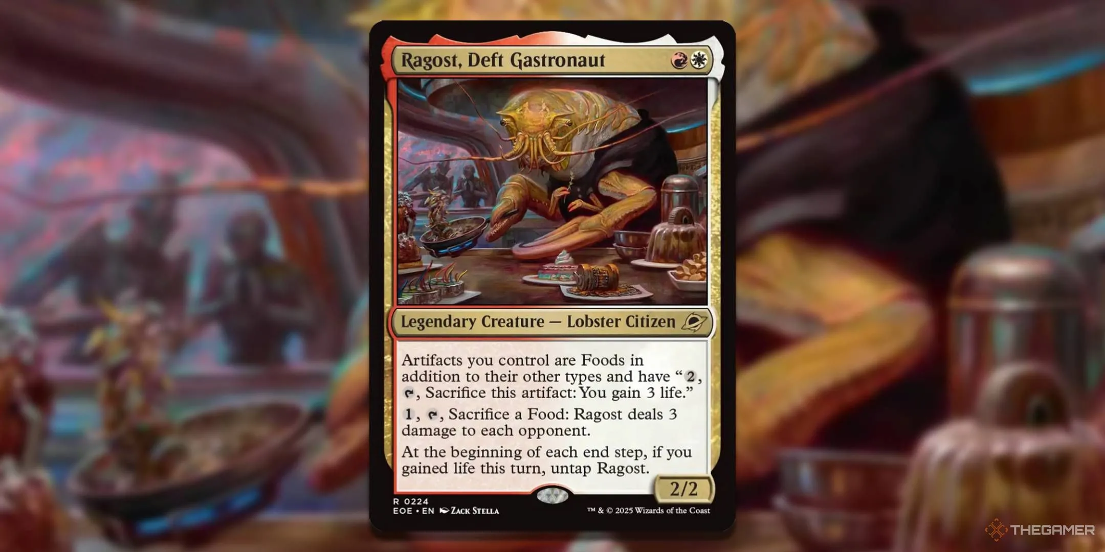 Thẻ bài Magic The Gathering Ragost Deft Gastronaut, Commander chuyên Food Token và burn.