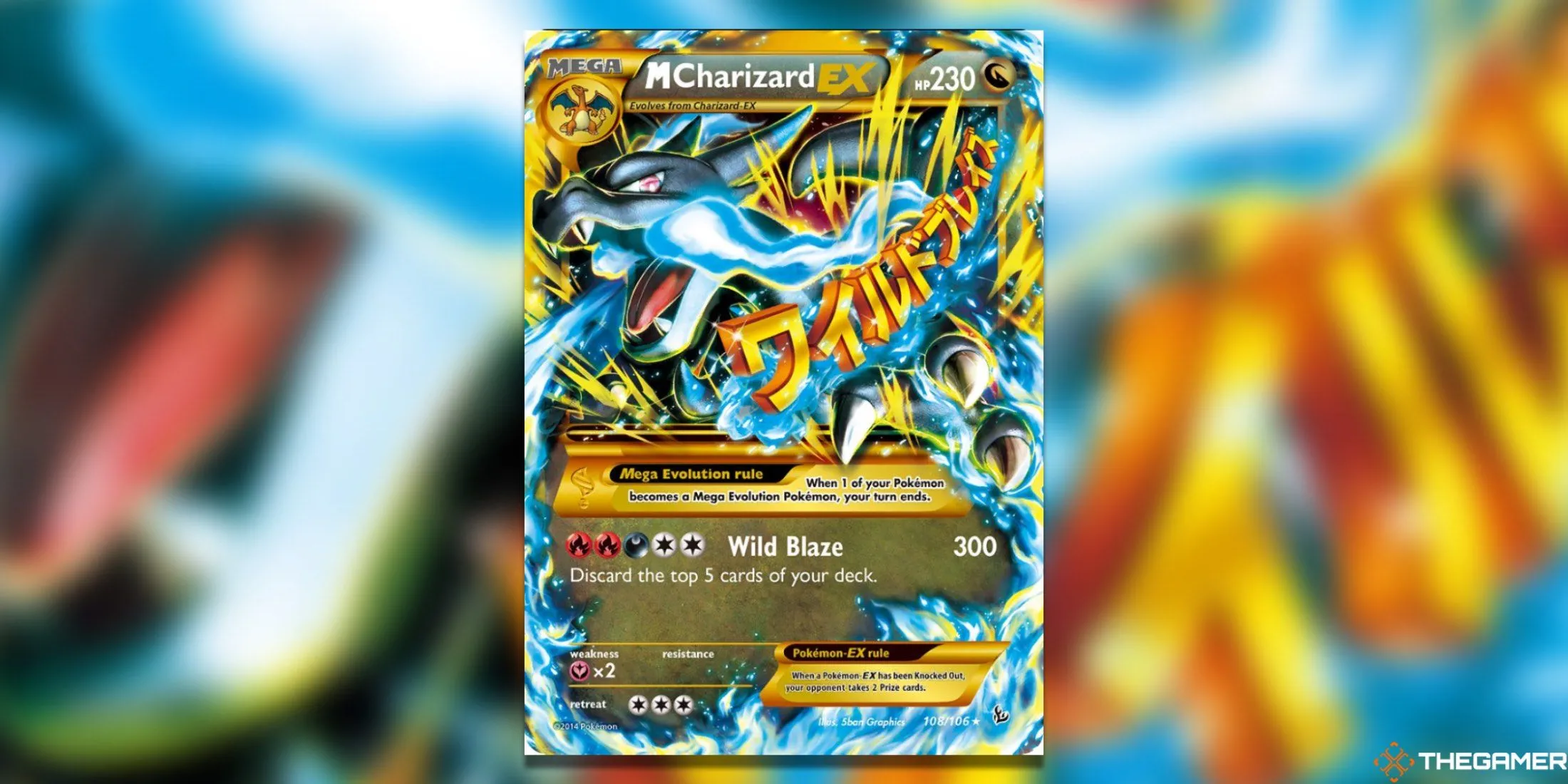Thẻ bài Mega Charizard X EX từ bộ Flashfire, một trong những thẻ Mega được săn đón nhất