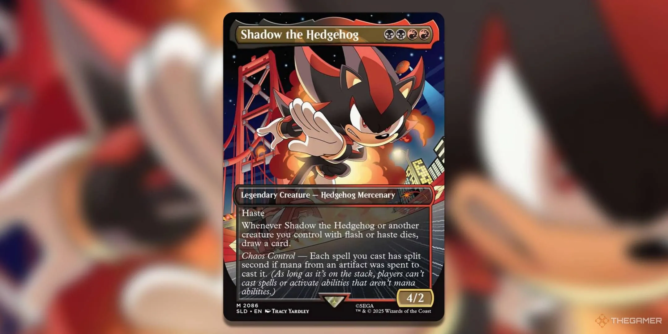 Thẻ bài MTG Shadow The Hedgehog, Legendary Creature thuộc Secret Lair Sonic: Friends &amp; Foes