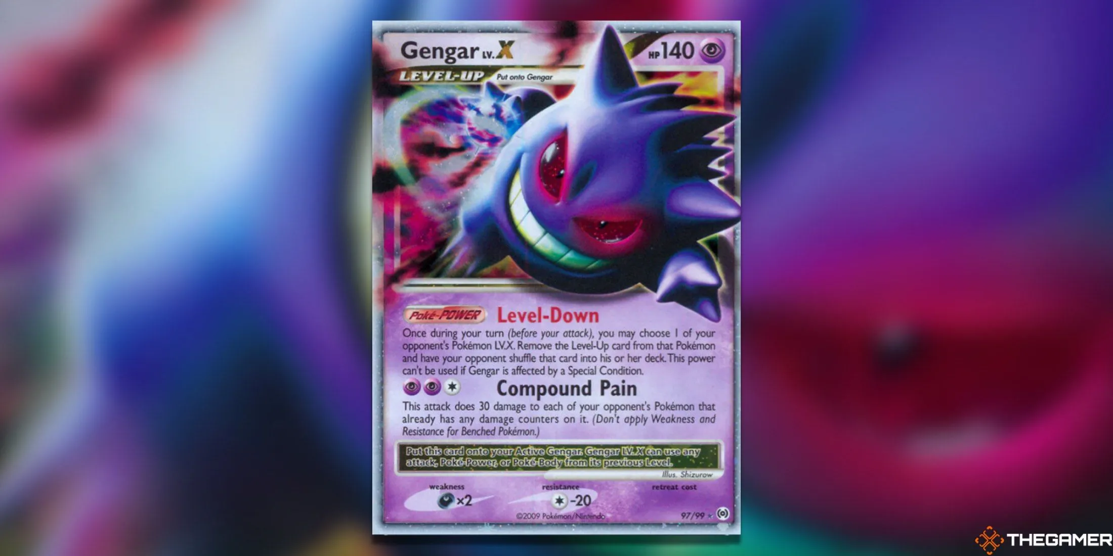 Thẻ bài Pokemon TCG Gengar LV. X bí ẩn và đầy quyền năng.