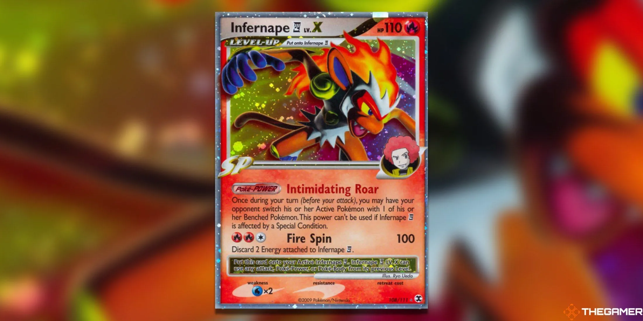 Thẻ bài Pokemon TCG Infernape E4 LV. X quý hiếm từ bộ Rising Rivals.