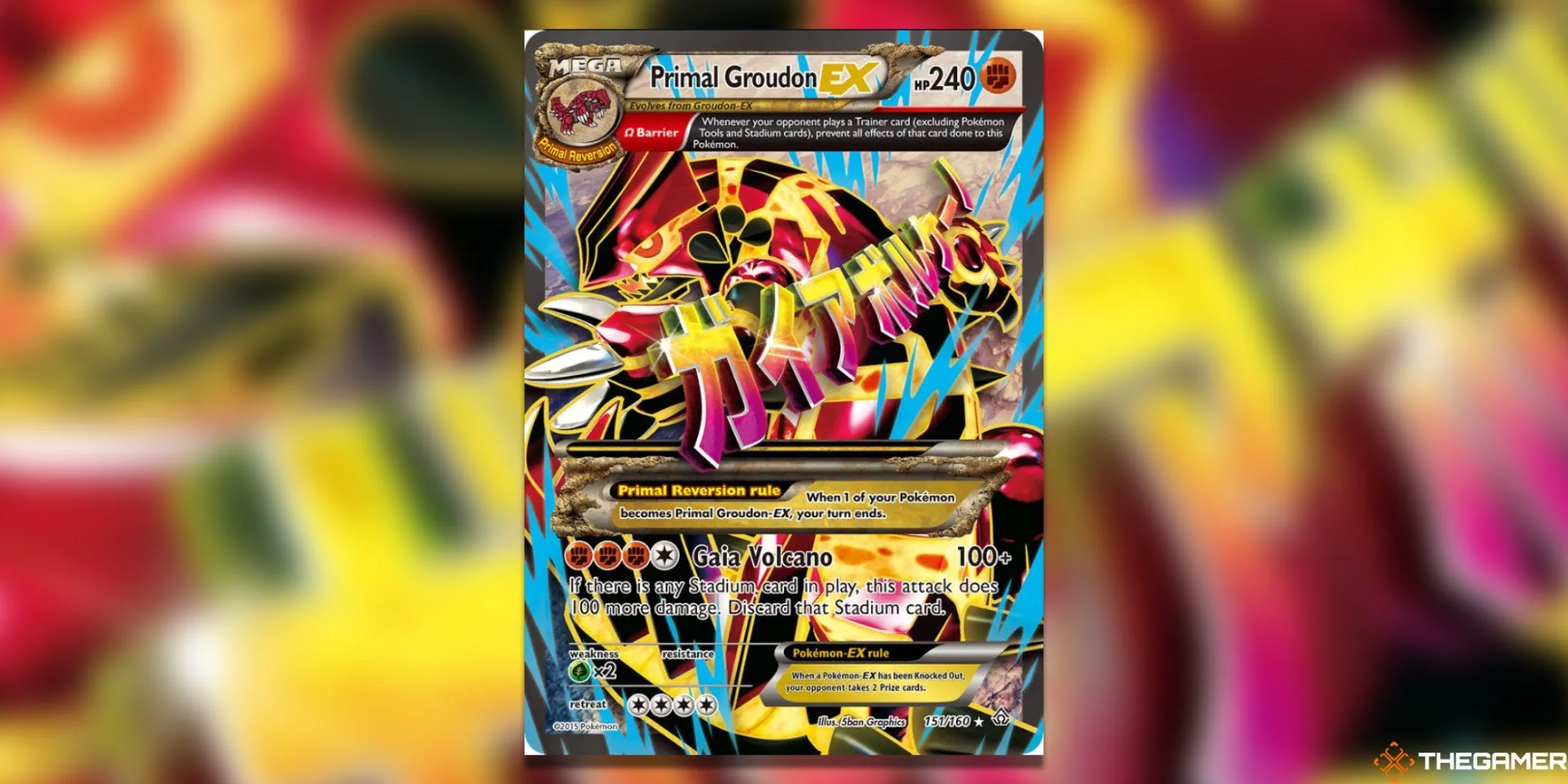 Thẻ bài Pokemon TCG Primal Groudon EX Full Art giá trị từ Primal Clash