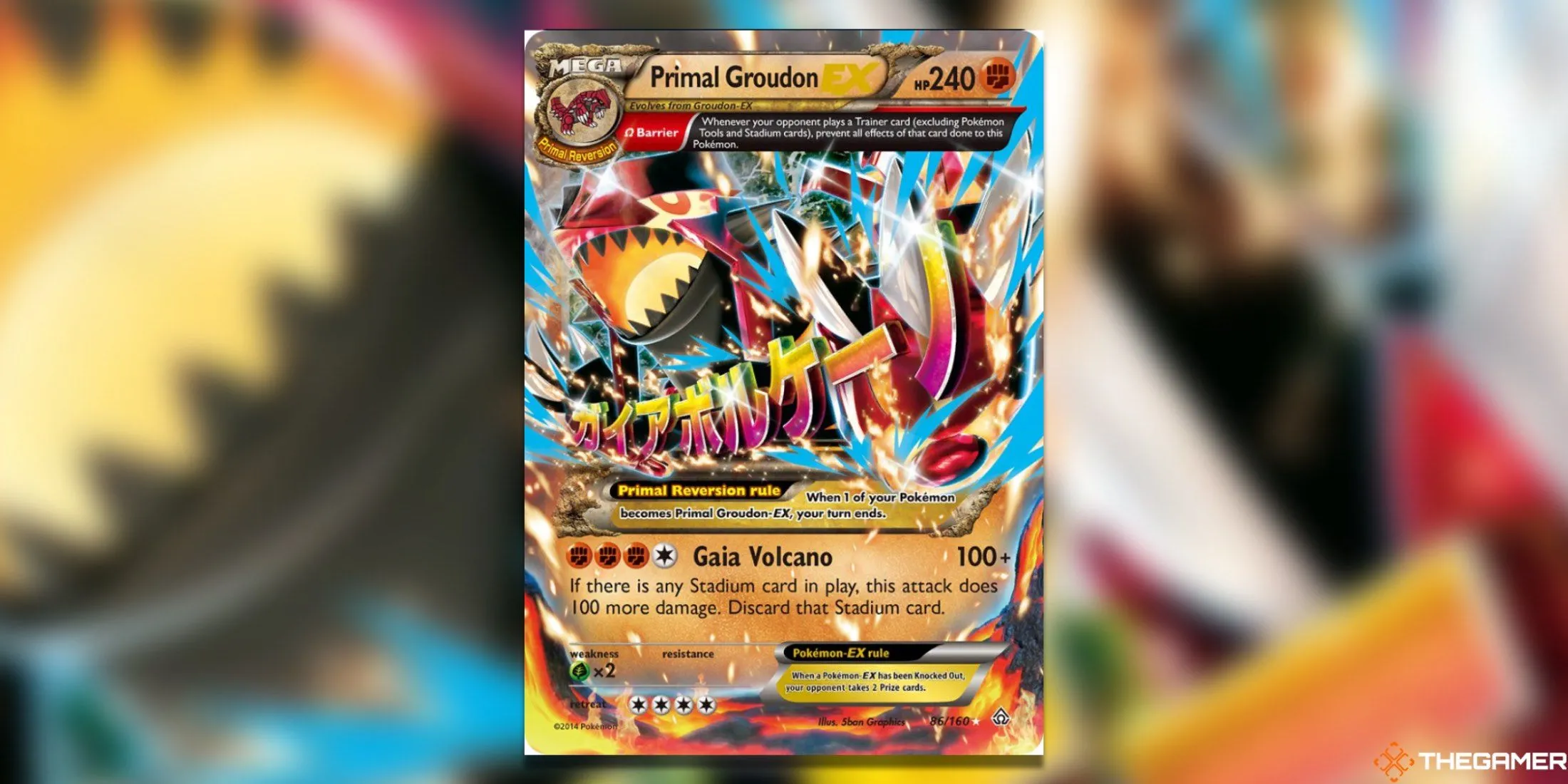 Thẻ bài Pokemon TCG Primal Groudon EX Omega từ set Primal Clash