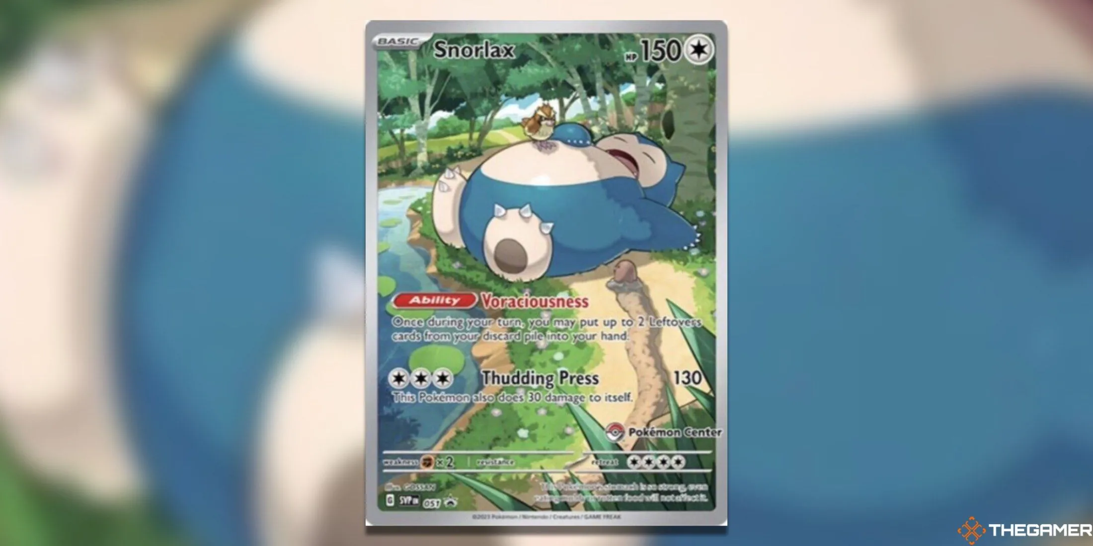 Thẻ bài Pokemon TCG Snorlax độc quyền Pokemon Center từ bộ Scarlet &amp; Violet Promos