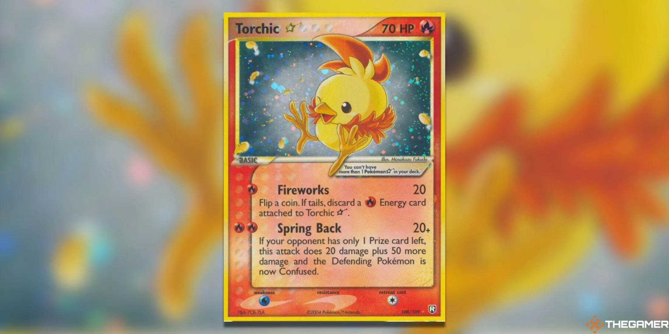 Thẻ bài Ultra Rare Torchic Star từ set Team Rocket Returns của Pokemon TCG, một trong những thẻ Gold Star giá trị nhất.