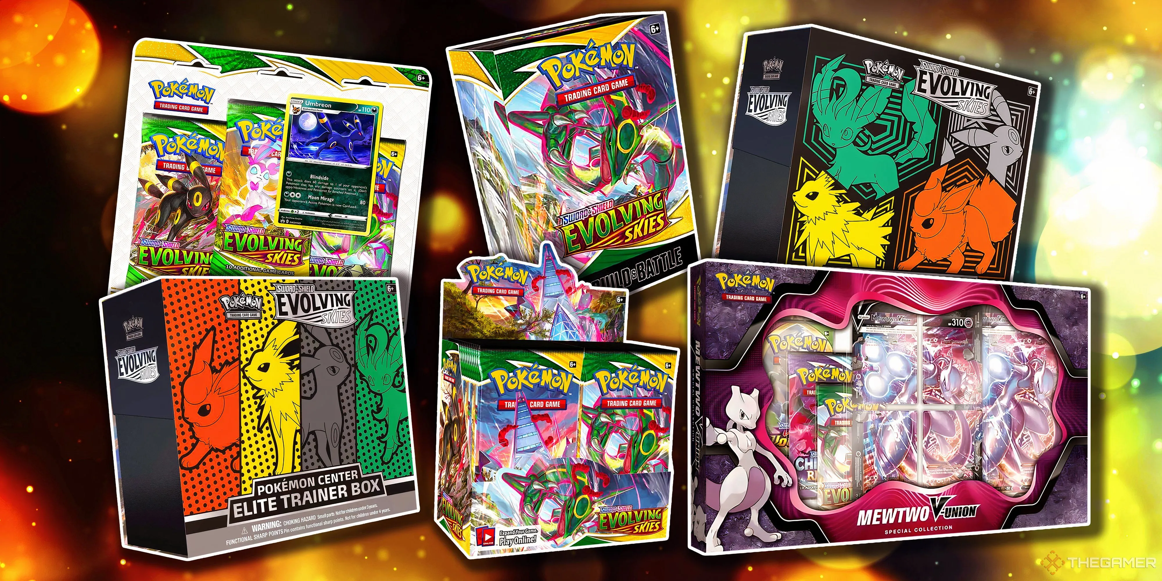 Tổng hợp các sản phẩm Pokemon TCG Evolving Skies giá trị cao, thể hiện sức hút của thị trường thẻ sưu tầm.