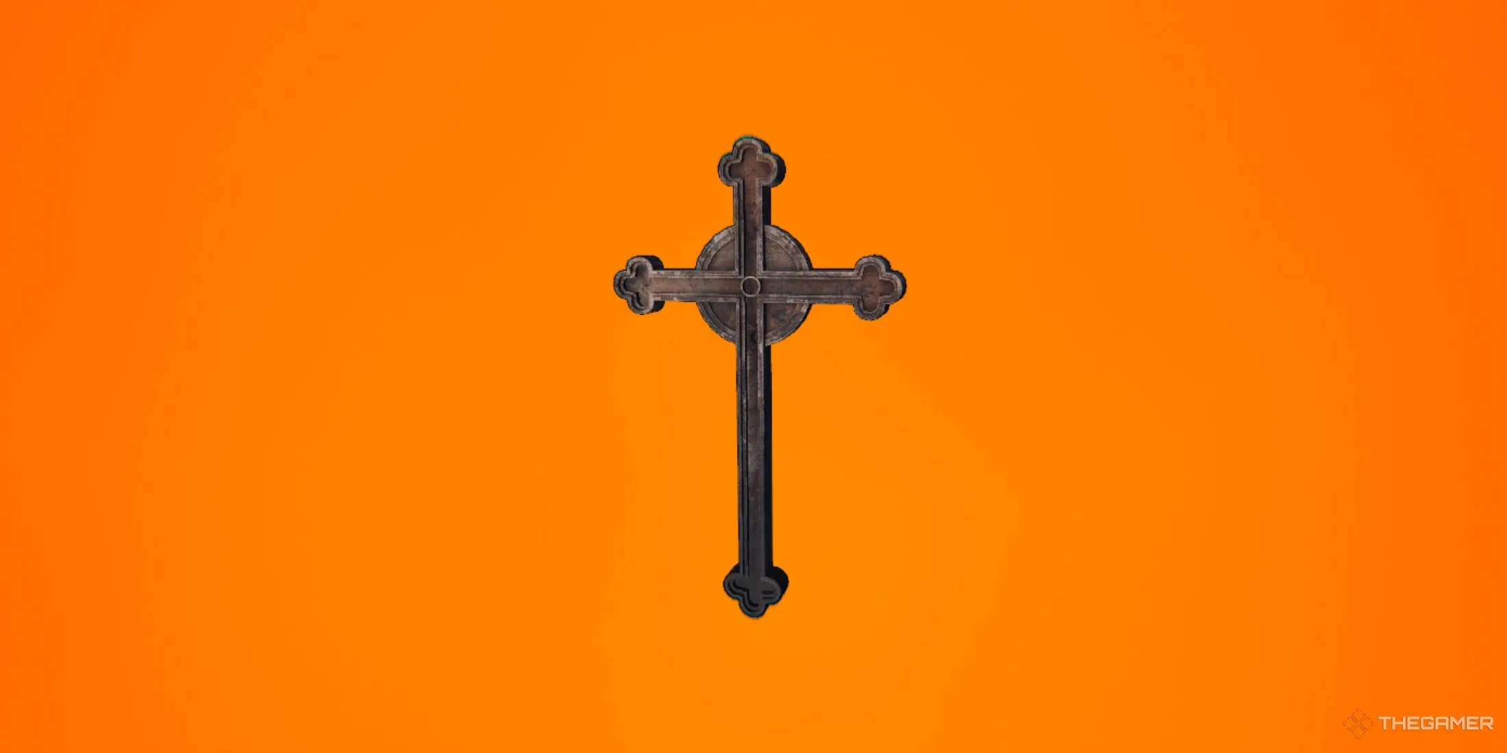 Vật phẩm Crucifix (Thánh giá) trong game kinh dị Phasmophobia, dùng để ngăn chặn ma săn người.