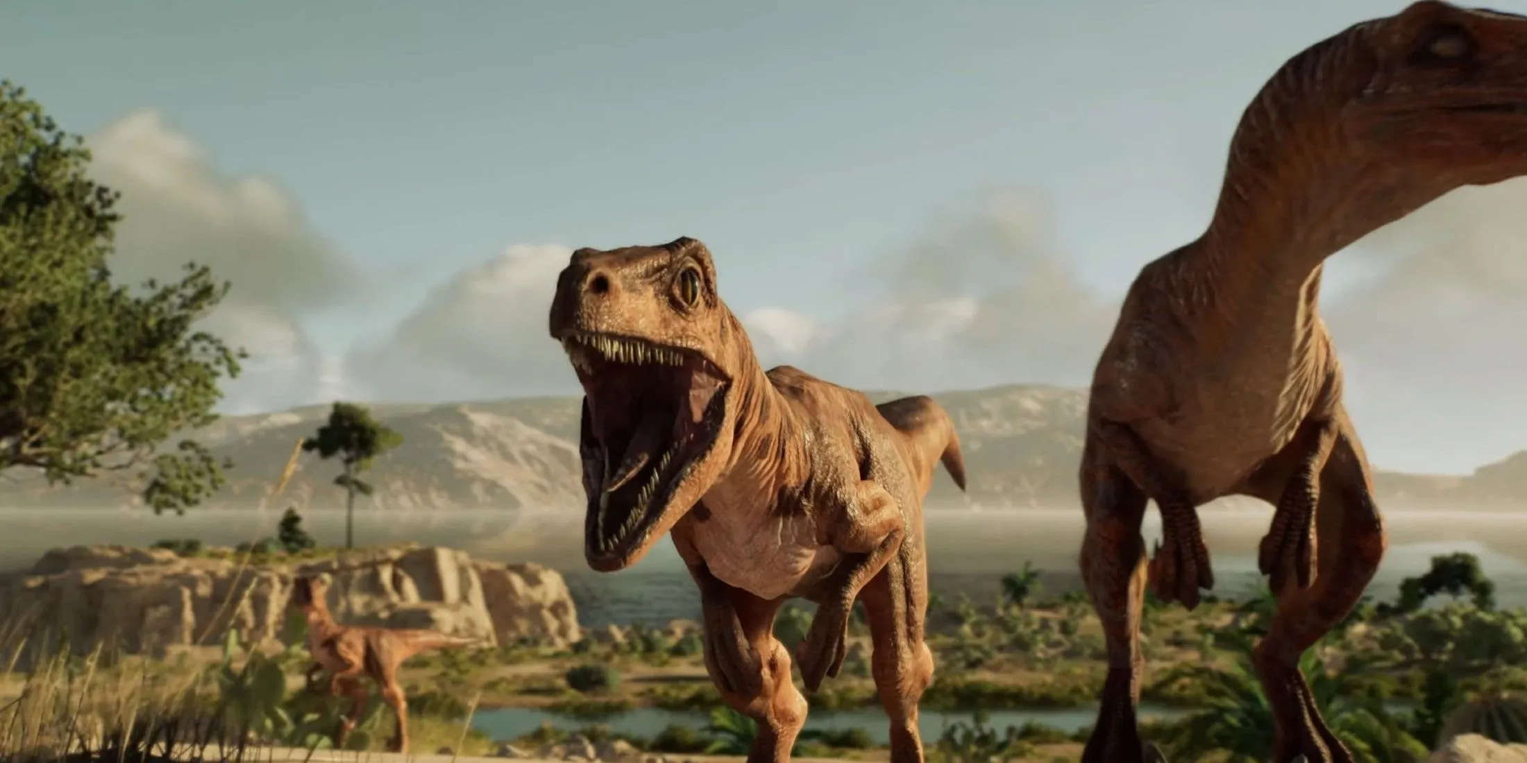 Velociraptor chuẩn bị săn mồi trong Jurassic World Evolution 3