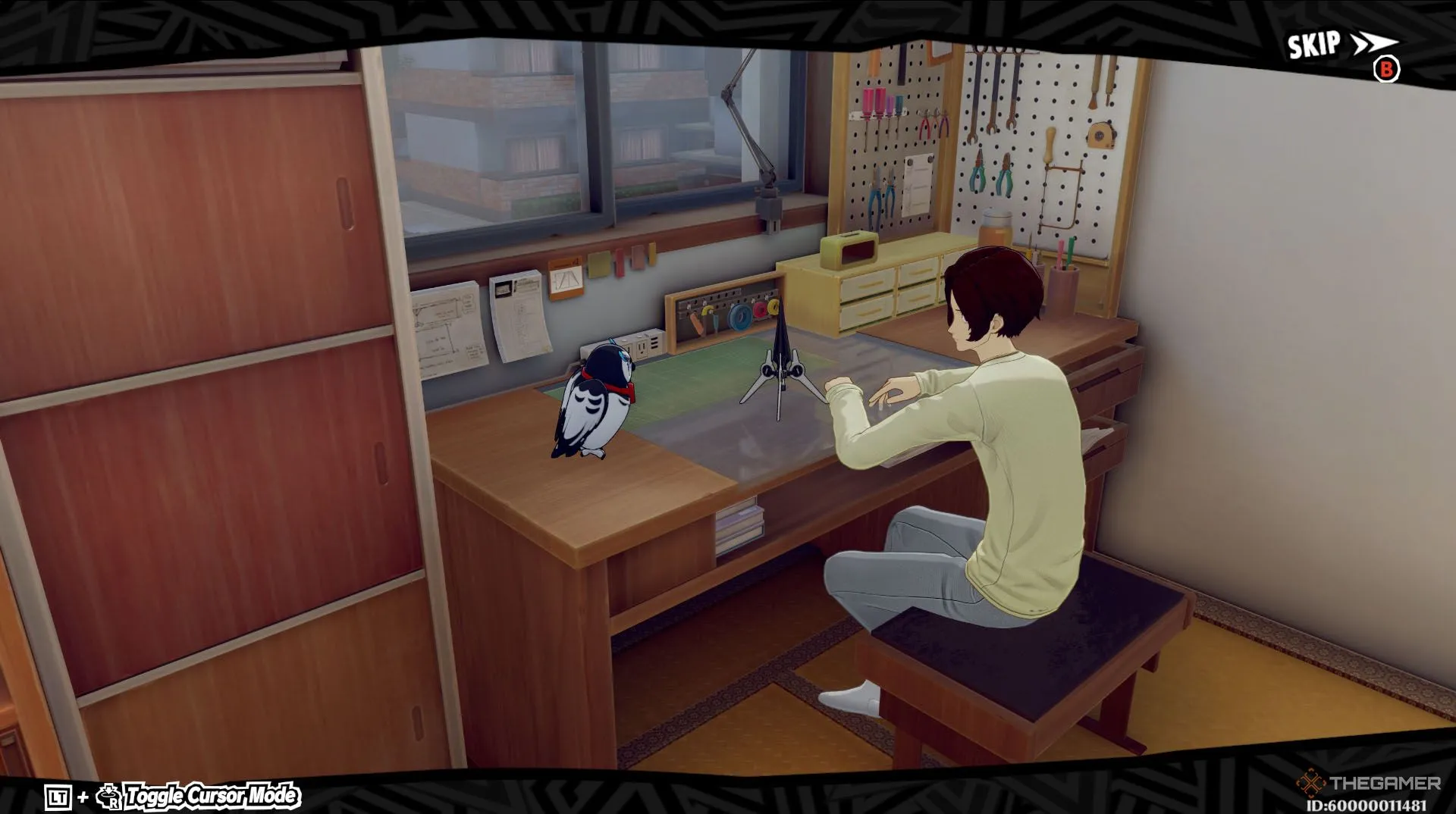Wonder và Lufel tại bàn làm việc trong Persona 5 The Phantom X, minh họa sự đa dạng hoạt động trong game.