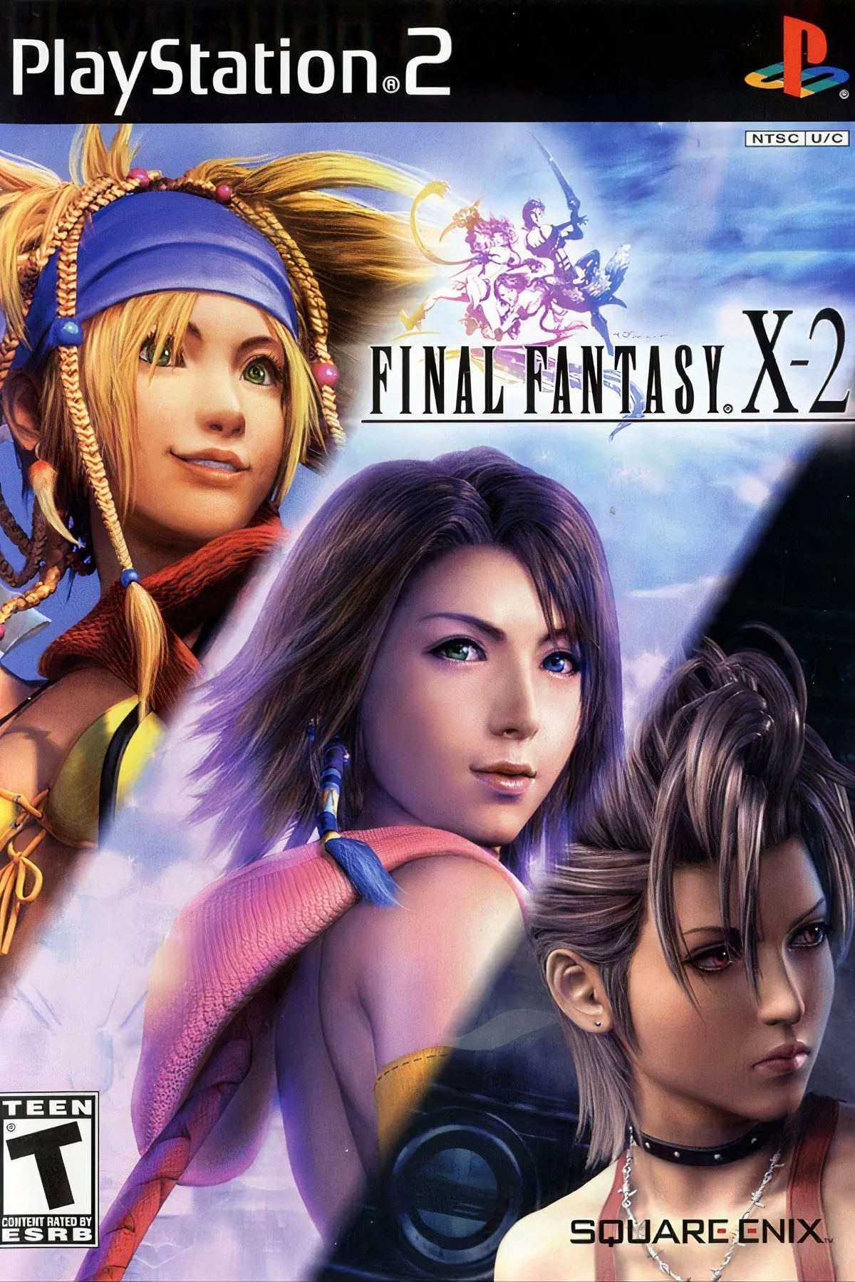 Yuna, Rikku và Paine trong trang phục popstar năng động, sẵn sàng phiêu lưu trong Final Fantasy X-2, phần tiếp theo đầy màu sắc của series JRPG kinh điển.