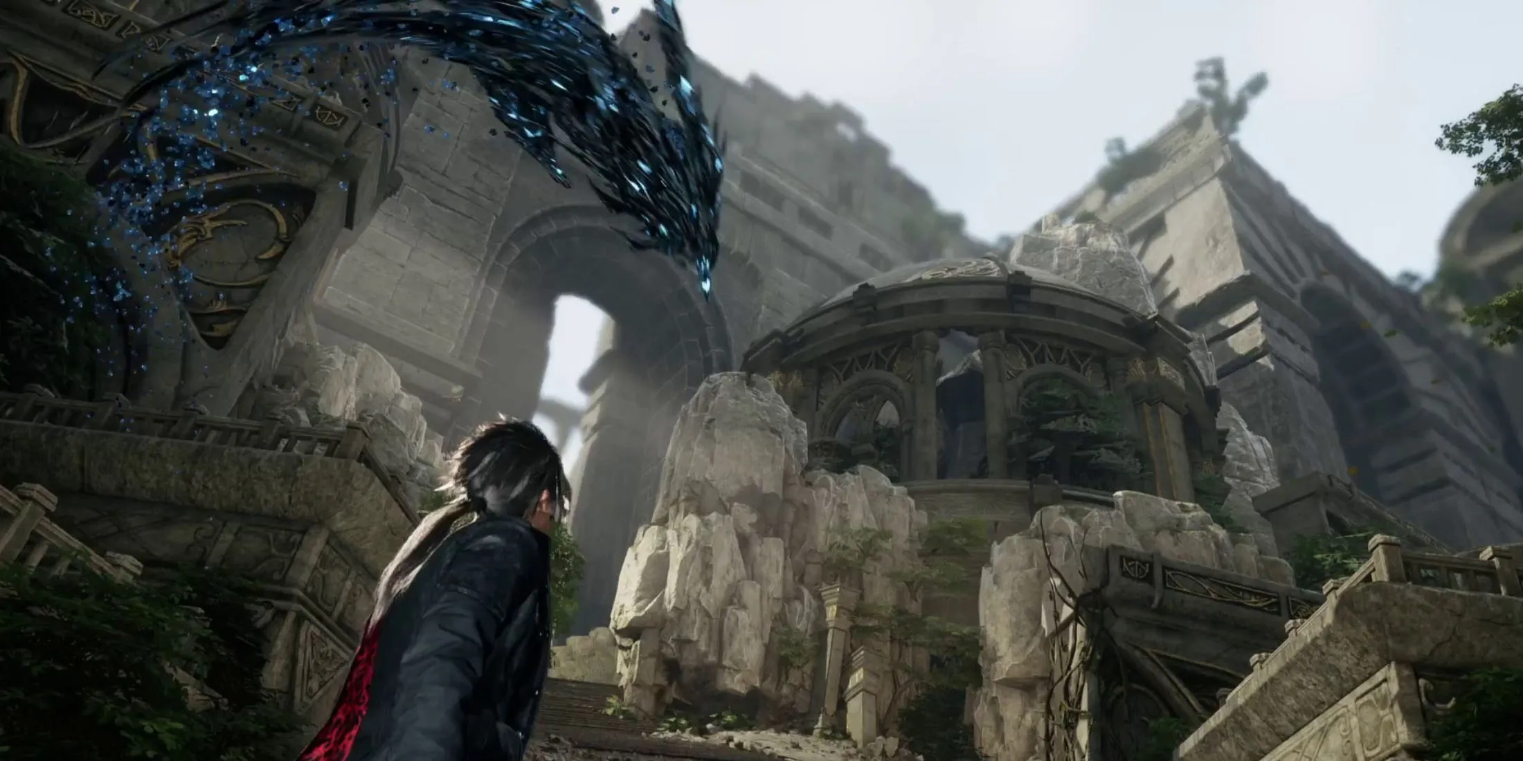 Cảnh gameplay Lost Soul Aside tập trung vào cơ chế di chuyển và nhảy qua các chướng ngại vật