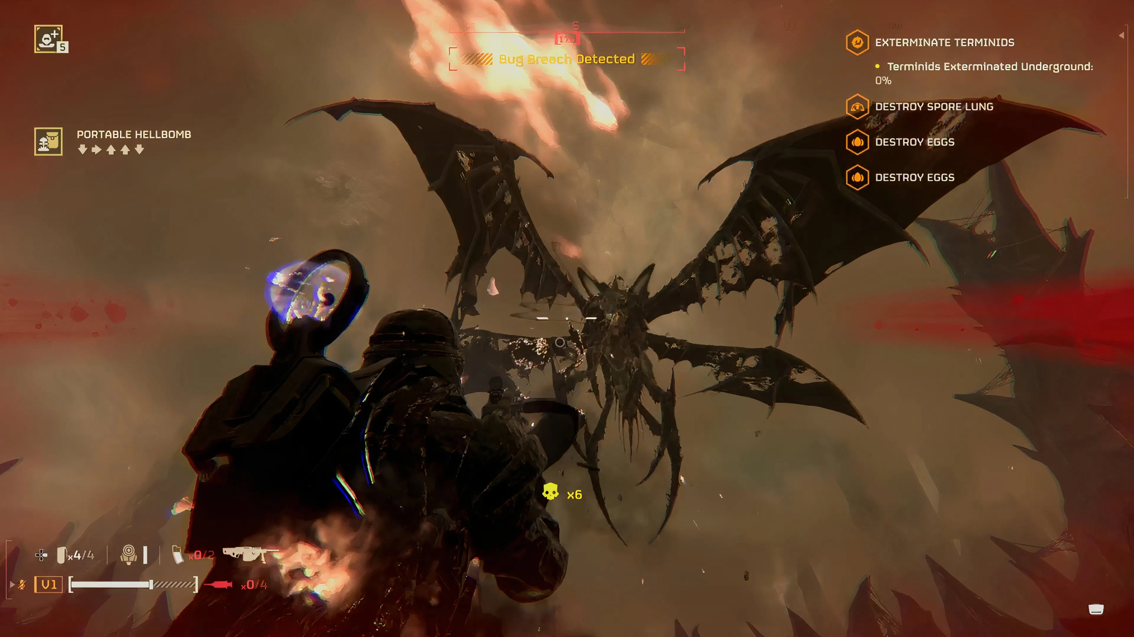 Helldivers 2 Dragonroach bị xé nát cánh bởi Heavy Machine Gun