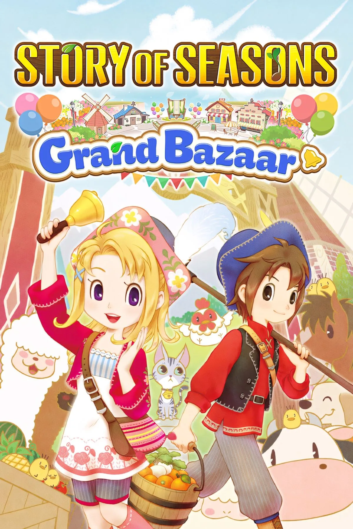 Hình ảnh bìa game Story of Seasons: Grand Bazaar, thế giới nông trại và kinh doanh nhộn nhịp