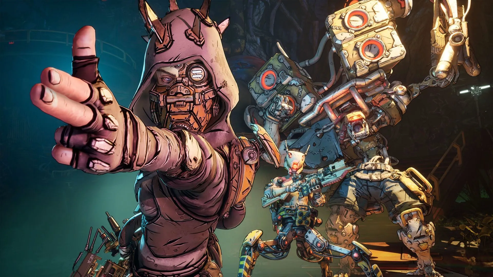 Hình ảnh quảng bá Borderlands 4 với Bandit tạo dáng bắn súng ngón tay