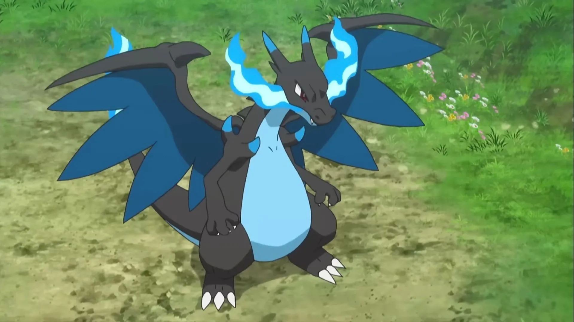 Mega Charizard X trong tư thế mạnh mẽ, biểu tượng của sức mạnh mới trong Pokemon Unite