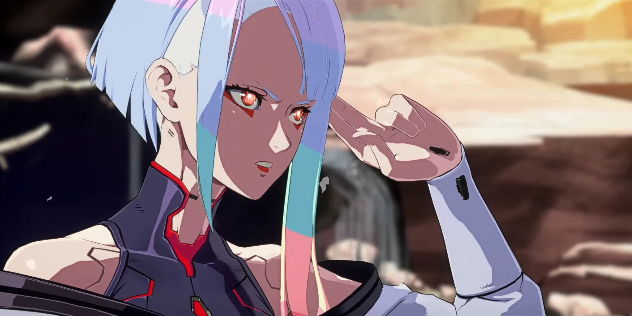 Nhân vật Lucy từ Cyberpunk: Edgerunners xuất hiện trong game đối kháng Guilty Gear -Strive-.