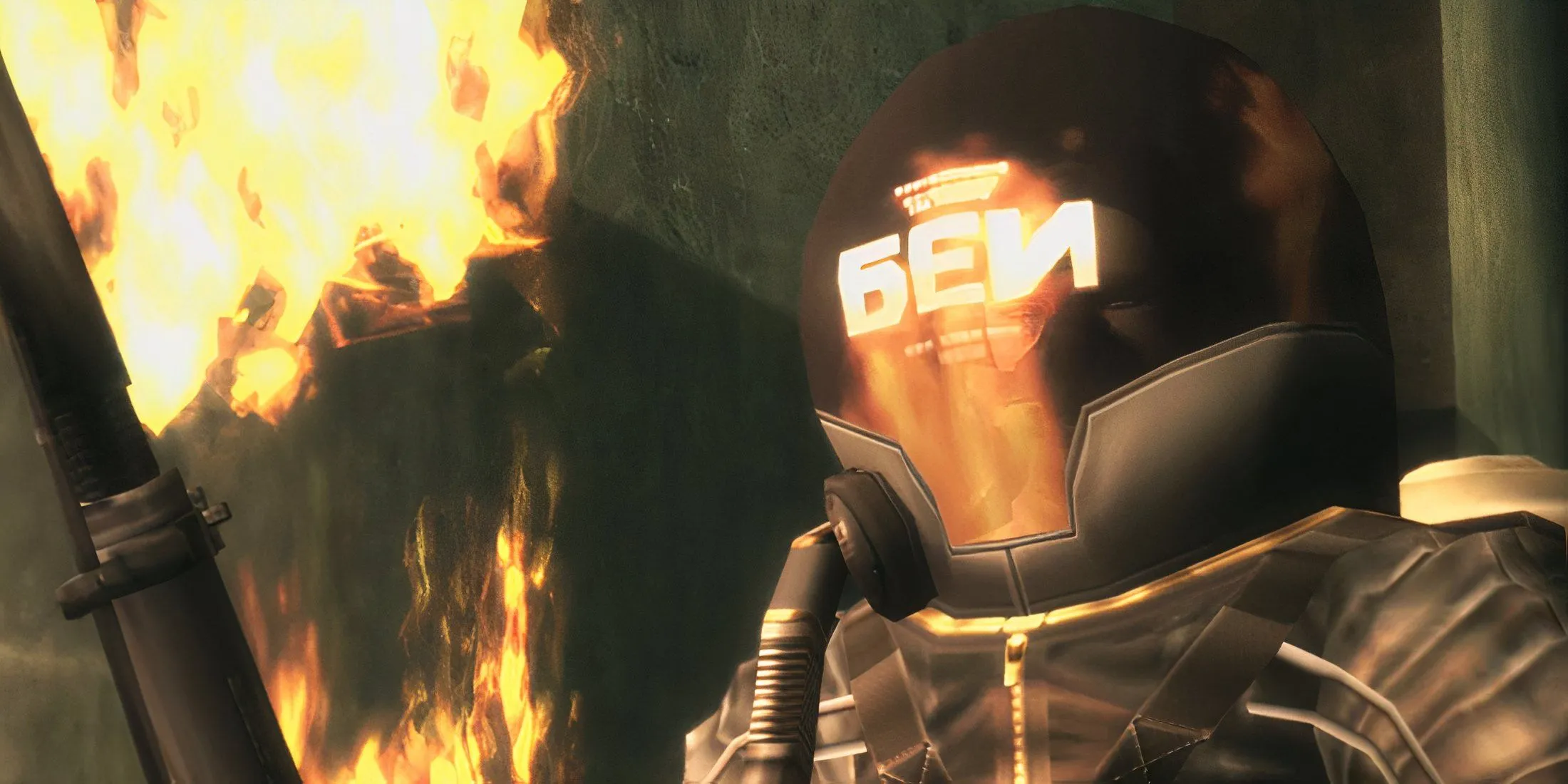 The Fury với bộ đồ phi hành gia rực lửa trong Metal Gear Solid 3 Snake Eater.