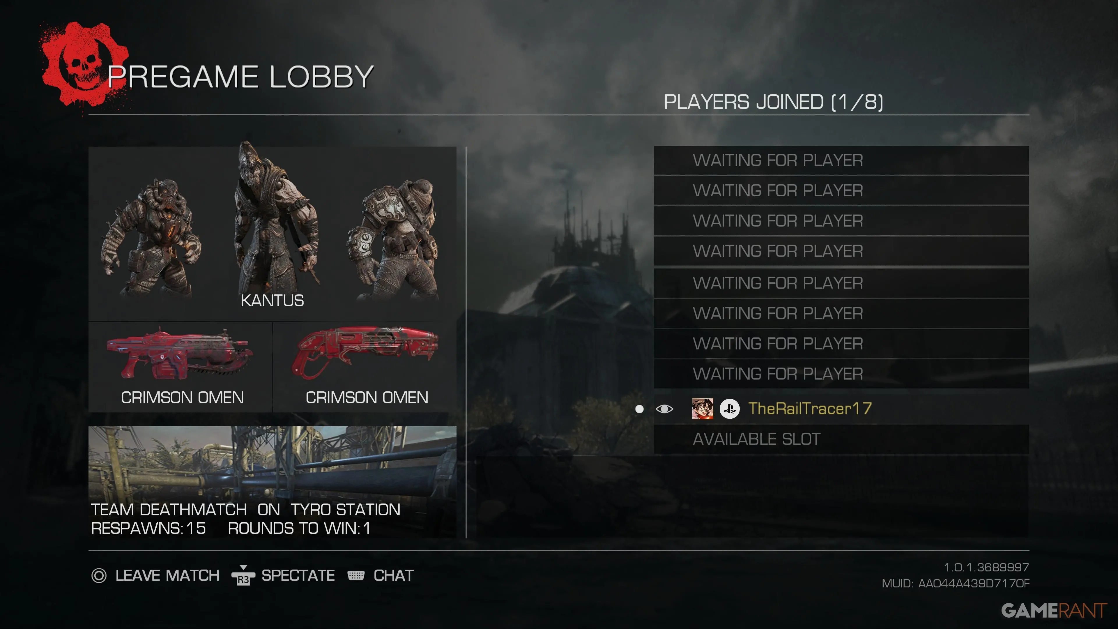 Tùy chỉnh trang phục nhân vật trong chế độ Multiplayer của Gears of War Reloaded, minh họa tính năng online.